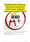 RN HESI EXIT/HESI Exit RN Exam Version 9(V9) Real/Actual/ Authentic Exam Latest Updates Rated A+