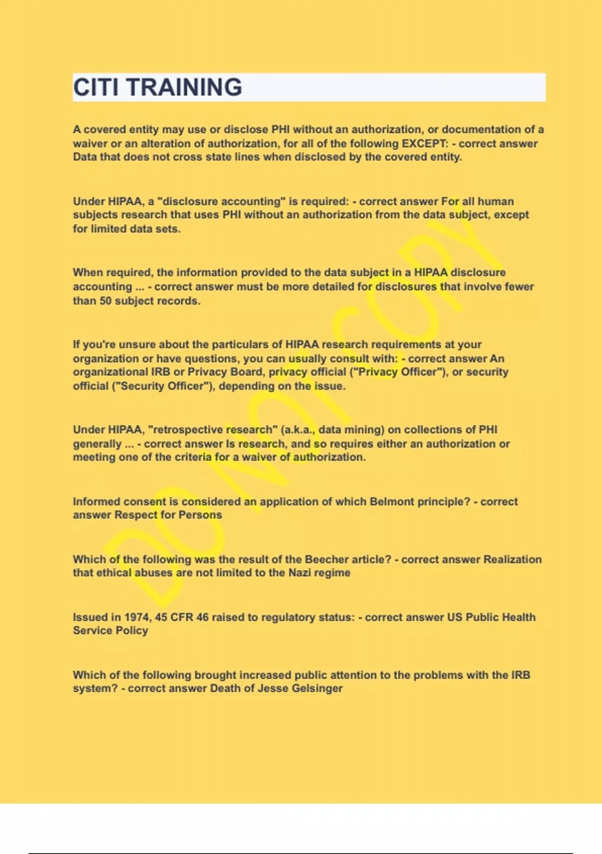 CITI training2023 LATEST UPDATEGUARANTEED SUCCESS CITI training