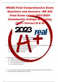 NR302 Final Comprehensive Exam Questions and Answers / NR 302 Final Exam Latest 2023-2024 Chamberlain College of Nursing |100% Correct Q & A|ANSWER KEY AT THE END