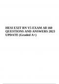 HESI EXIT RN V5 EXAM QUESTIONS WITH CORRECT ANSWERS (LATEST VERIFIEDGraded 2023/2024)