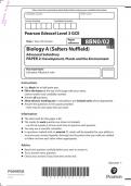 Edexcel AS Level 2022 Biology A (Salters Nuffield) PAPER 2: Development, Plants and the Environment