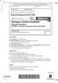 Edexcel AS Level 2022 Biology A (Salters Nuffield) PAPER 1: Lifestyle, Transport, Genes and Health