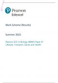 Edexcel AS Level 2022 Biology A (Salters Nuffield) PAPER 1: Lifestyle, Transport, Genes and Health Mark Scheme