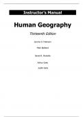 Human Geography Landscapes of Human Activities 13e Mark Bjelland, Daniel Montello, Jerome Fellmann, Arthur Getis, Judith Getis (Instructor Manual)