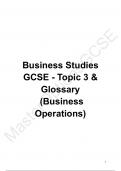 GCSE AQA Business Studies Topic 3 & Glossary Full Notes