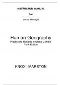 Human Geography Places and Regions in Global Context 6e Paul Knox, Sallie Marston (Instructor Manual)