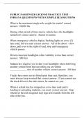 PUBLIC PASSENGER LICENSE PRACTICE TEST &ndash; INDIANA QUESTIONS WITH COMPLETE SOLUTIONS