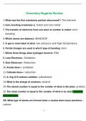 Chemistry Regents Review Exam 2023 questions and answers with complete solution