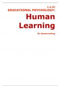Samenvatting 2023 |  Educational Psychology: Human Learning (FSWP1-080-A) COMPLEET