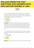 NSG 6440 PREDICTOR TEST QUESTIONS AND ANSWERS WITH EXPLANATION GRADED A&plus; 2023 
