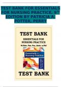 TEST BANK FOR ESSENTIALS FOR NURSING PRACTICE&comma; 9TH EDITION BY PATRICIA A&period; POTTER&comma; PERRY
