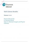 A-Level June 2022 Chemistry PAPER 1: Advanced Inorganic and Physical Chemistry Mark Scheme