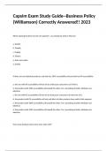 Capsim Exam Study Guide--Business Policy &lpar;Williamson&rpar; Correctly Answered&excl;&excl;