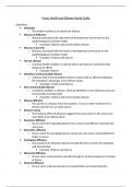 Food, Health and Disease (Option) Standard/Higher Level IB Geography Final Exam Study Guide