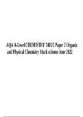 AQA A-Level CHEMISTRY 7405/2 Paper 2 Organic  and Physical Chemistry Mark scheme June 2022