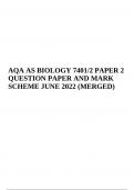 AQA AS BIOLOGY 7401&sol;2 PAPER 2 QUESTION PAPER AND MARK SCHEME JUNE 2022 &lpar;MERGED&rpar;