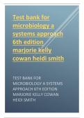 Test bank for microbiology a systems approach 6th edition 2024 update by marjorie kelly,cowan heidi,smith