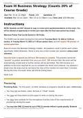 Exam III Business Strategy &lpar;Counts 20&percnt; of Course Grade&rpar;