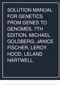 SOLUTION MANUAL  FOR GENETICS  FROM GENES TO  GENOMES, 7TH  EDITION, MICHAEL  GOLDBERG, JANICE  FISCHER, LEROY  HOOD, LELAND  HARTWEL