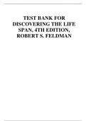TEST BANK FOR  DISCOVERING THE LIFE  SPAN, 4TH EDITION,  ROBERT S. FELDMAN
