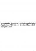 Test Bank for Nutritional Foundations and Clinical Applications 7th Edition by Grodner Chapter 1-20 Complete Guide&period;
