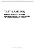 Test Bank for Medical-Surgical Nursing Critical Thinking  in Client Care, 4th Edition Priscilla LeMon