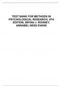 TEST BANK FOR METHODS IN  PSYCHOLOGICAL RESEARCH&comma; 4TH  EDITION&comma; BRYAN J&period; ROONEY&comma;  ANNABEL NESS EVANS