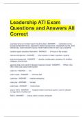 Leadership ATI Exam Questions and Answers All Correct 