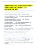 Physical Security Professional (PSP) - Study Guide For The ASIS PSP Certification Test.