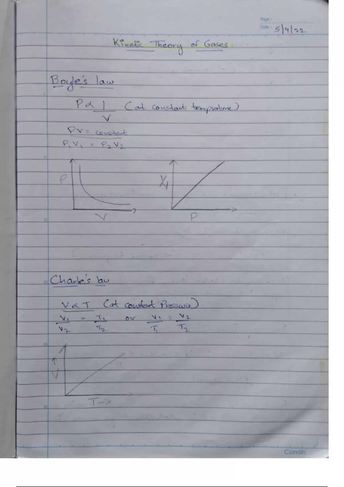 Kinetic theory of gases handwritten full notes - Physics - Stuvia US