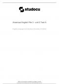 American English File 3 - unit 2 Test A
