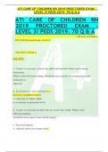ATI CARE OF CHILDREN RN 2019 PROCTORED EXAM - LEVEL 3&excl; PEDS 2019&period; 70 Q & A