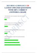 2023 HESI A2 BIOLOGY LATEST UPDATED QUESTIONS WITH 100&percnt; CORRECT ANSWERS&sol;A&plus; GRADE