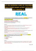 ATI RN NURSING CARE OF CHILDREN PROCTORED EXAM LATEST UPDATED 2023 GRADED A+ 	REAL