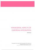 Summary managerial aspects of European integration 17/20