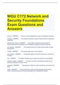 WGU C172 Network and Security Foundations Exam Questions and Answers 