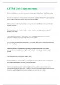 LETRS Unit 3 Assessment  Questions and Answers with complete solution