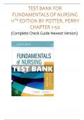 TEST BANK FOR FUNDAMENTALS OF NURSING 11TH EDITION BY POTTER, PERRY CHAPTER 1-50 (Complete Check Guide Newest Version)