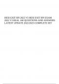HESI EXIT RN 2022 V3 HESI EXIT RN EXAM 2022 V3 REAL 160 QUESTIONS AND ANSWERS LATEST UPDATE 2022/2023 COMPLETE SET