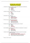 METABOLISM- SAMPLE TEST QUESTIONS AND ANSWERS