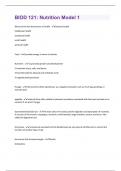 BIOD 121&colon; Nutrition Model 1  Questions and Answers with complete solution