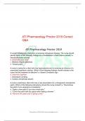 ATI Pharmacology Proctor 2019 Correct  Q&A 