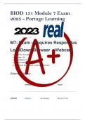 BIOD 151 Module 7 Exam 2023 - Portage Learning