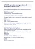 CPHON&colon; practice test questions & Answers Correct 100&percnt;