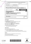 Edexcel GCSE Geography A PAPER 3: Geographical Investigations:Fieldwork and UK Challenges 2022 