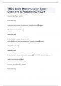 TNCC Skills Demonstration Exam Questions & Answers 2023&sol;2024