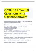 Bundle For CSTU 101 Exam Questions with All Correct Answers