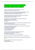 Nursing licensure and Certification Questions with Correct Answers