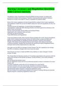 Nursing Licensure and Regulation Questions with Correct Answers&period; 
