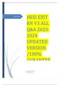 HESI EXIT RN V3 ALL Q&A 2023-2024 UPDATED VERSION &sol;100&percnt; 